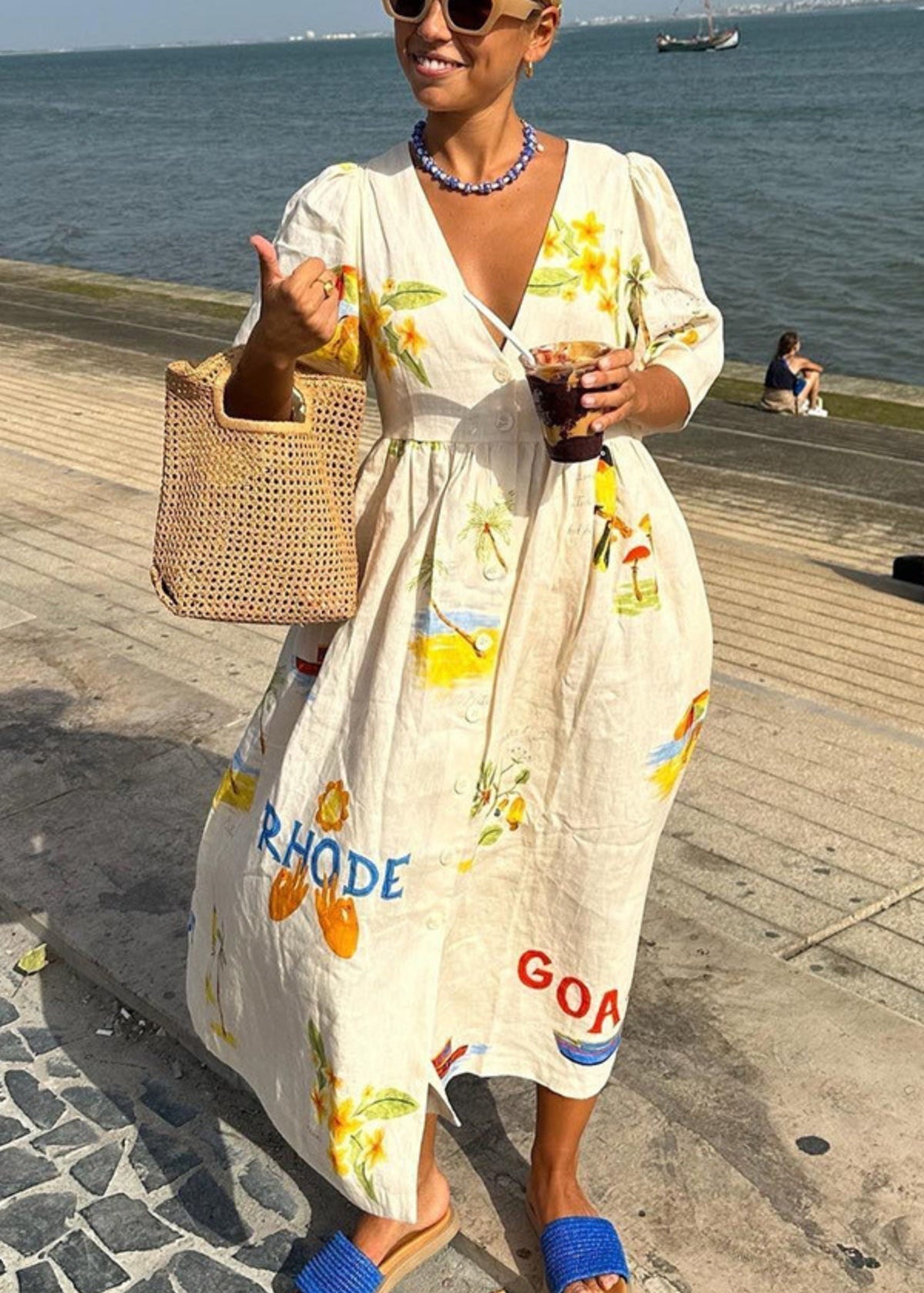 Women's Mediterranean Chyna Dress - Elegant Summer Style