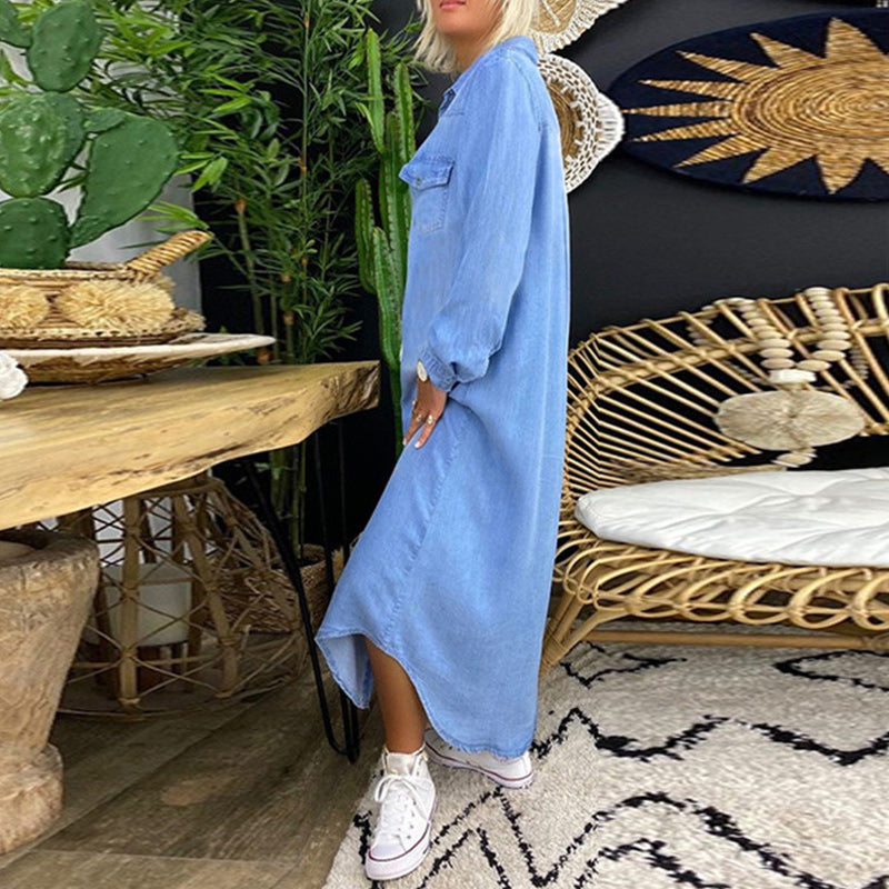 Casual Bohemian Denim Dress for Everyday Comfort