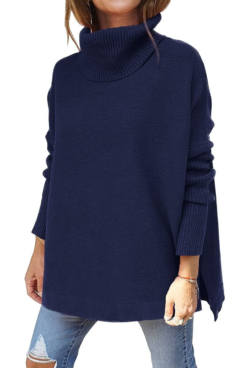 Oversized High Neck Sweater in Soft Knit Fabric