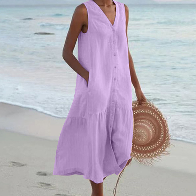 Flattering Women's V-Neck Chic Dress