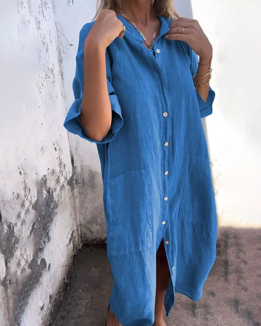 Ibiza Style Casual Shirt Dress for Women