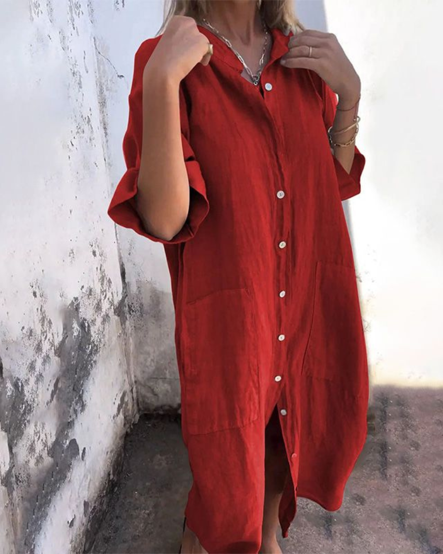 Ibiza Style Casual Shirt Dress for Women