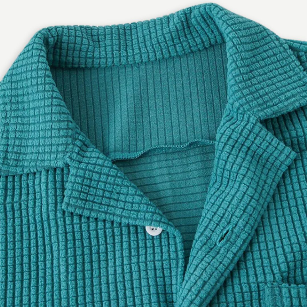 Relaxed Fit Knitted Waffle Long-Sleeve Shirt