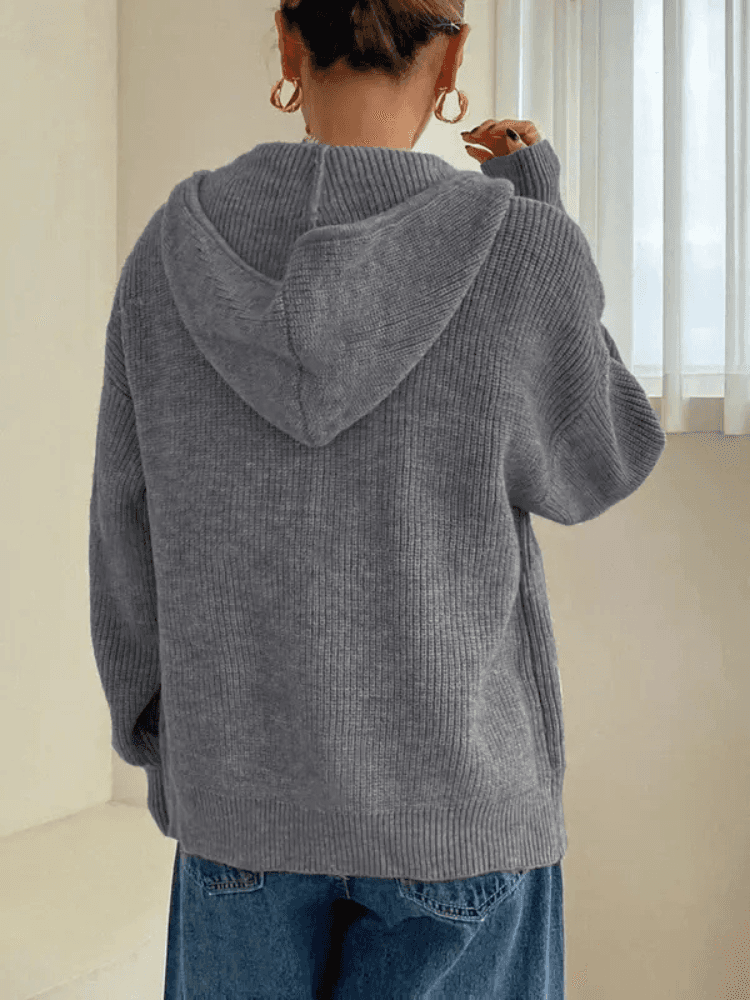 Cozy Knit Cardigan Hoodie for Fall Weather