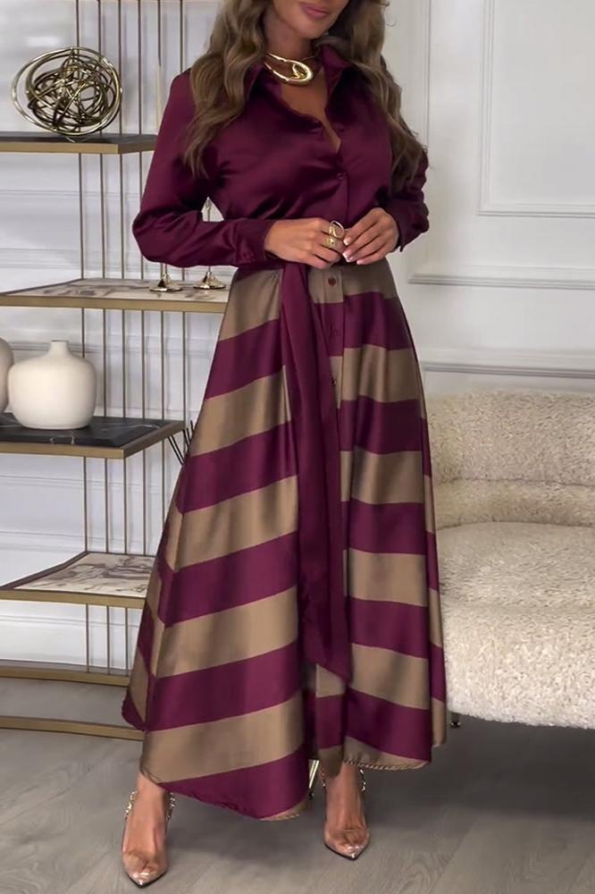 Elegant Two-Piece Effect Dress in Vienna Style