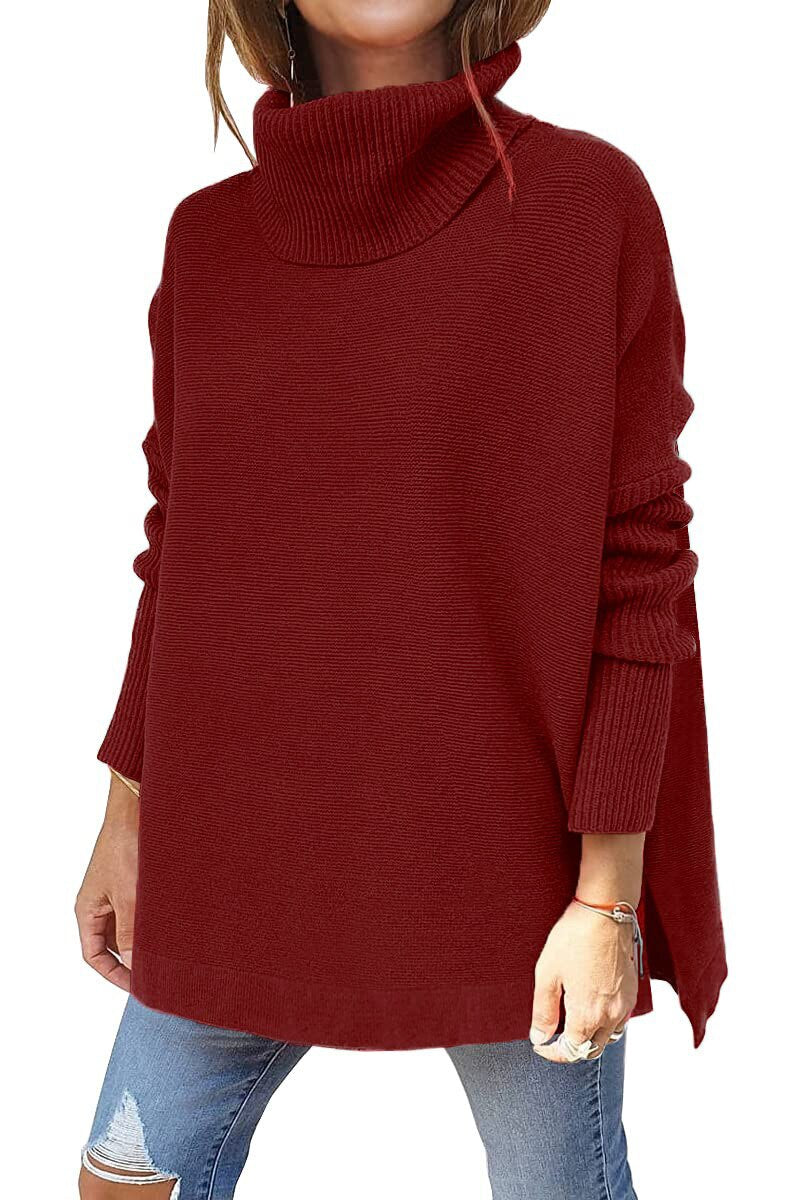Oversized High Neck Sweater in Soft Knit Fabric