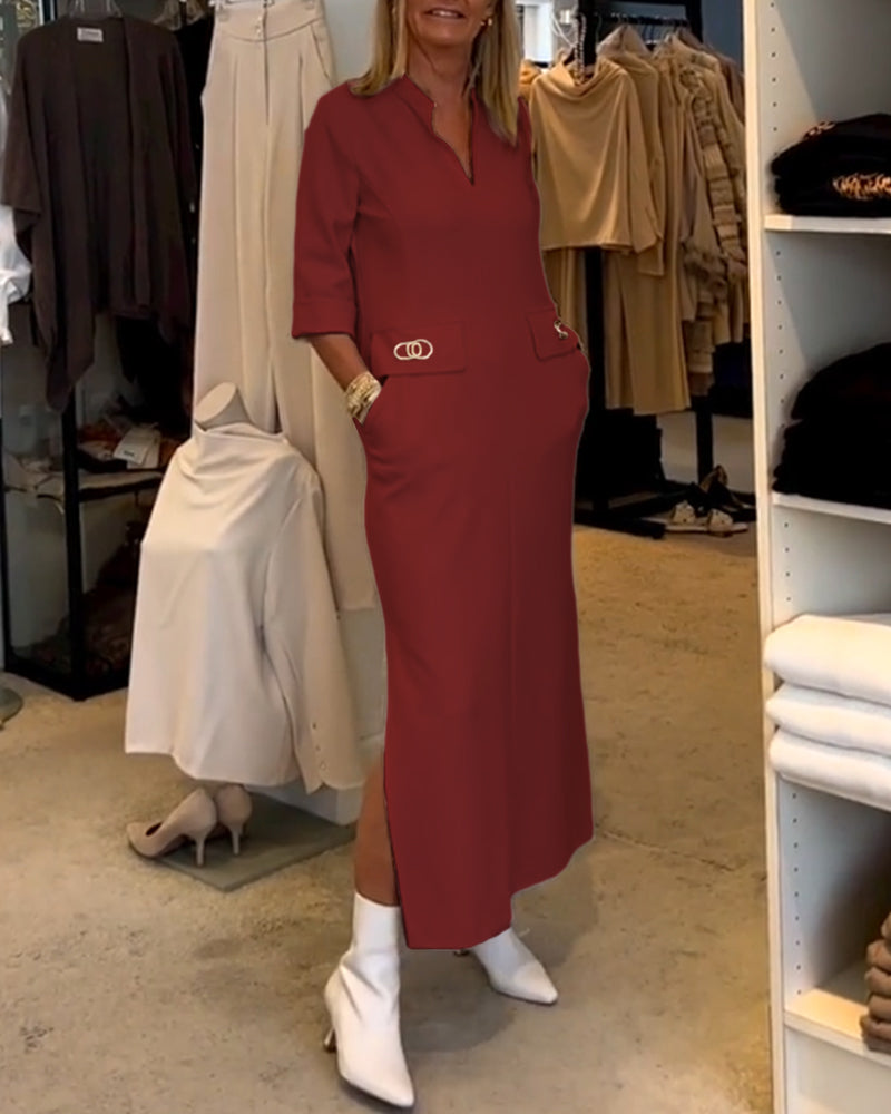Dalila Dress with 3/4 Sleeves - Elegant and Comfortable Design