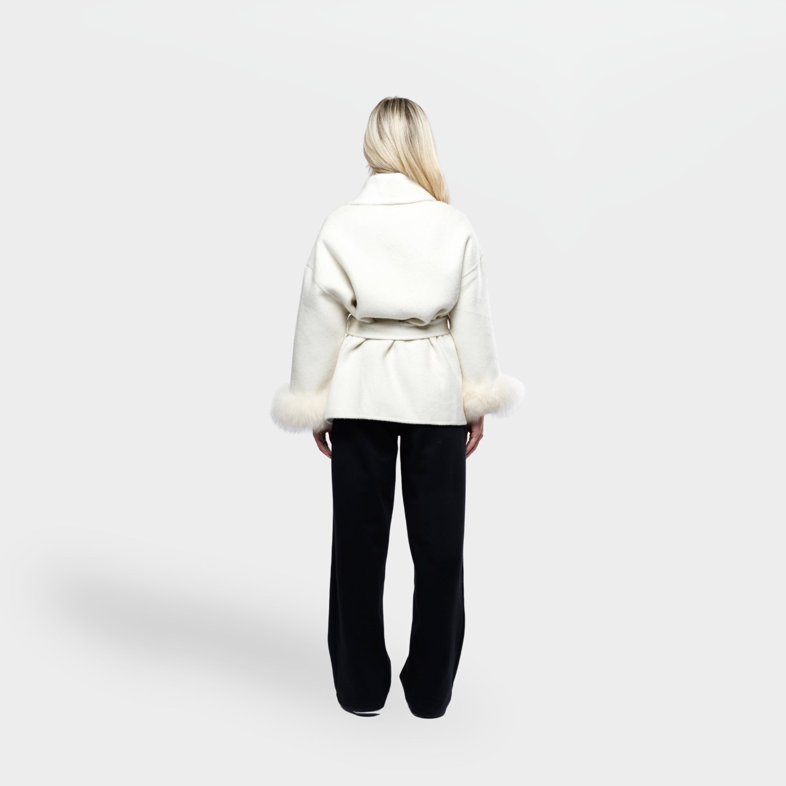 Northglow Belted Coat with Faux Fur Cuffs