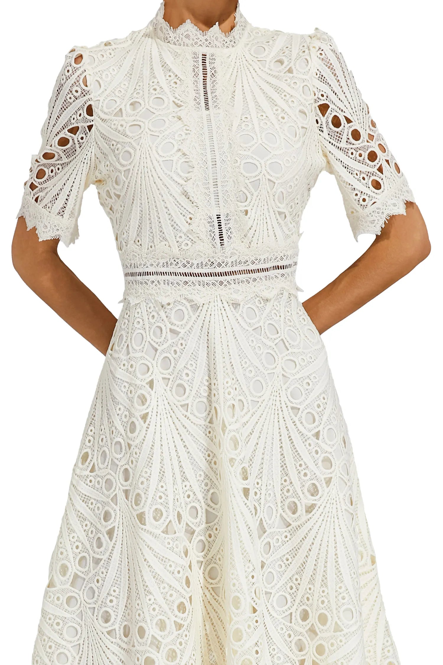 Elegant Lace Midi Dress for Women – Classic Stylish Design
