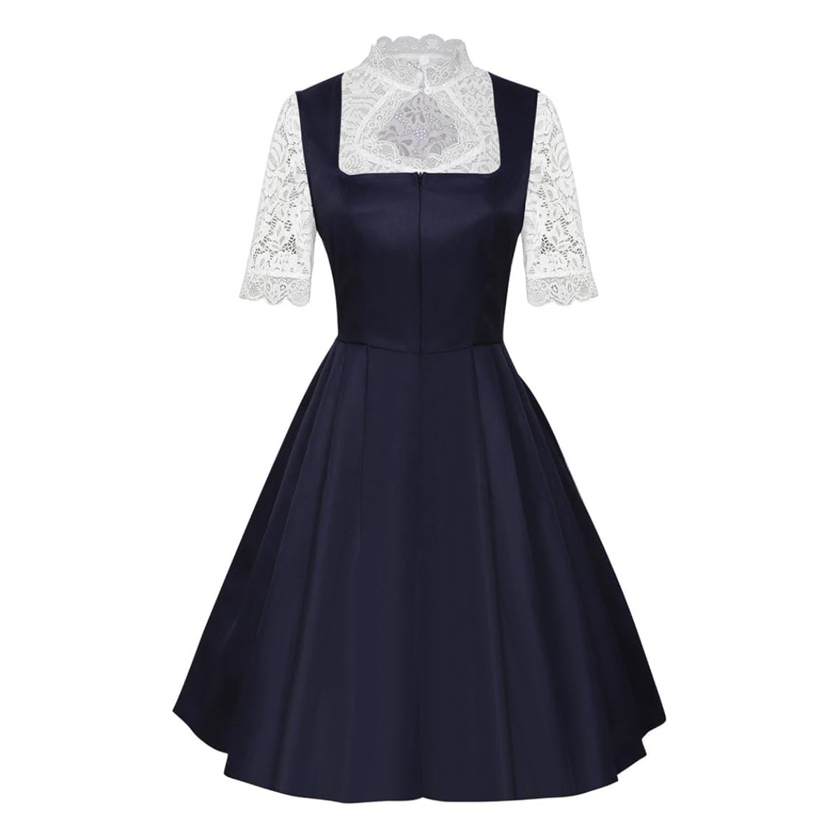 Women's Bavarian Dirndl 3-Piece Set with Apron & Lace Blouse
