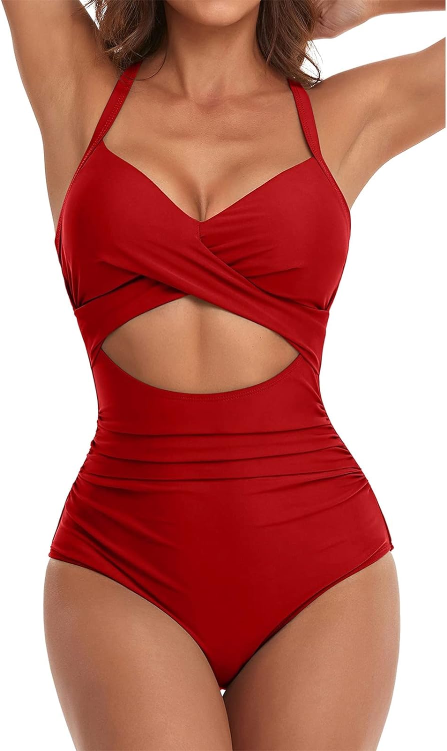 Twist Front Swimsuit with Cutout Detail