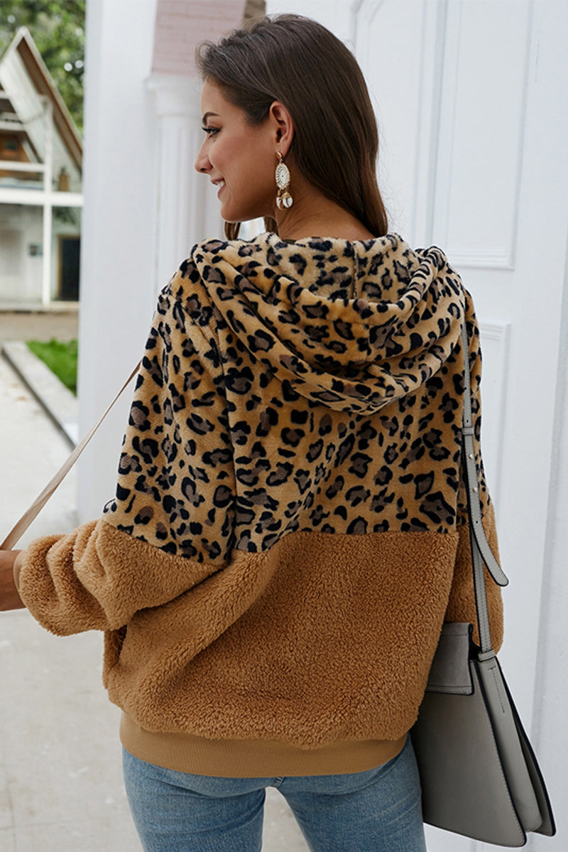 Leopard Print Zipped Hoodie for Comfort and Style