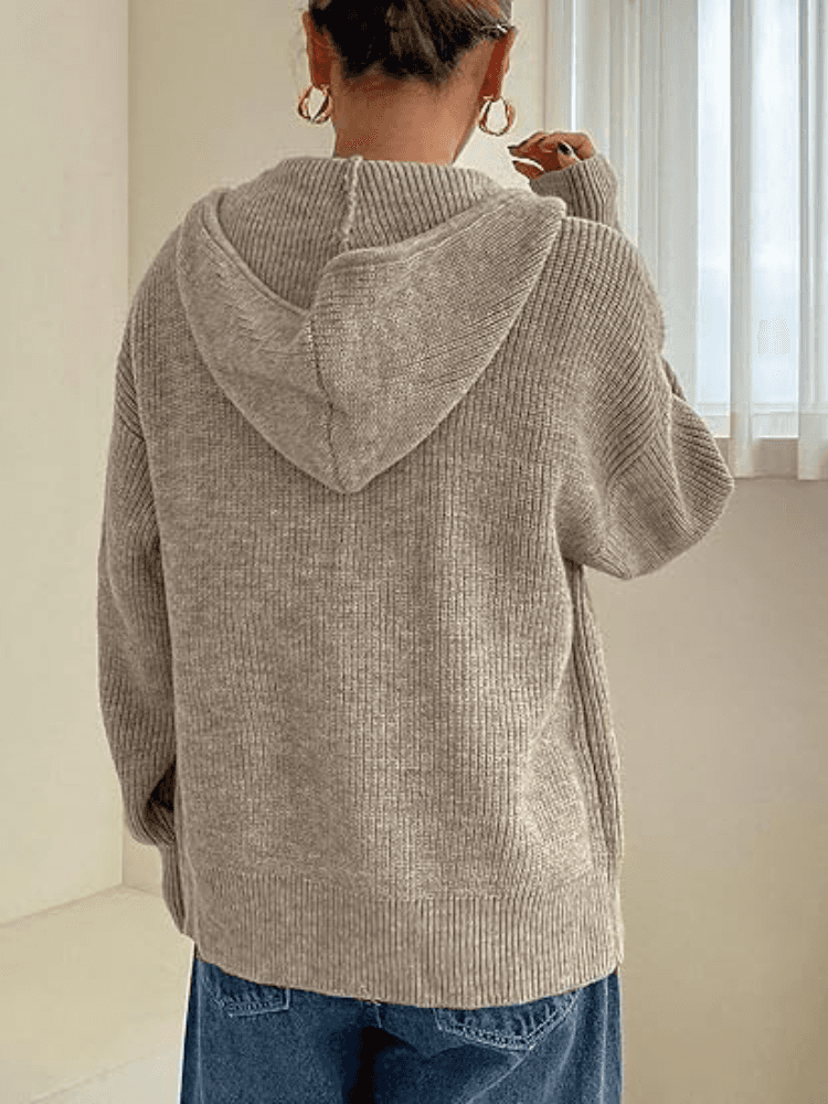 Cozy Knit Cardigan Hoodie for Fall Weather