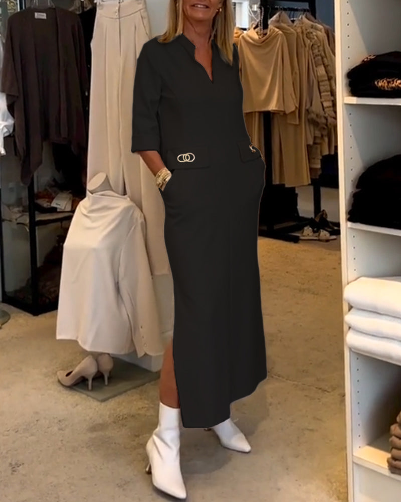 Dalila Dress with 3/4 Sleeves - Elegant and Comfortable Design