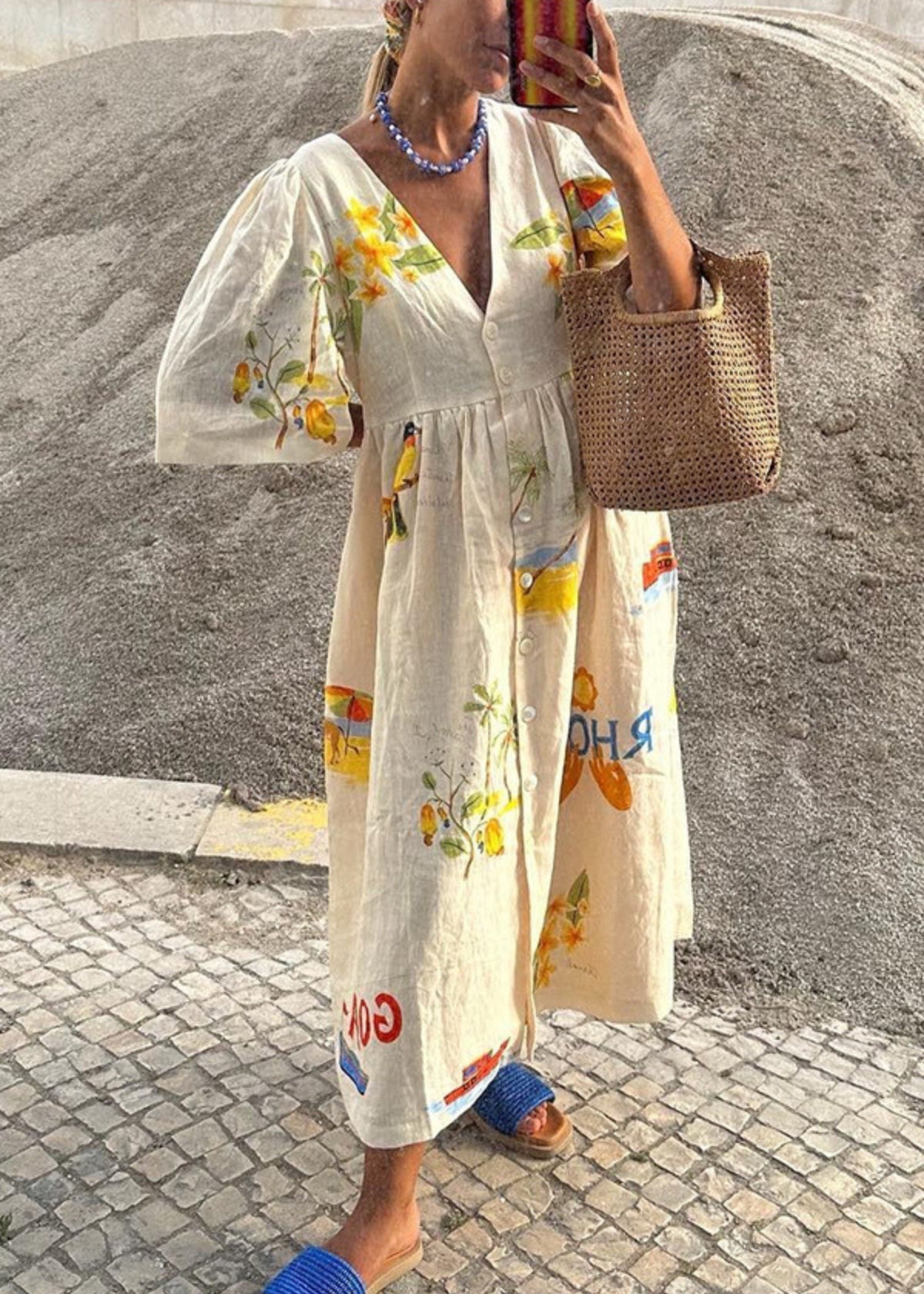 Women's Mediterranean Chyna Dress - Elegant Summer Style