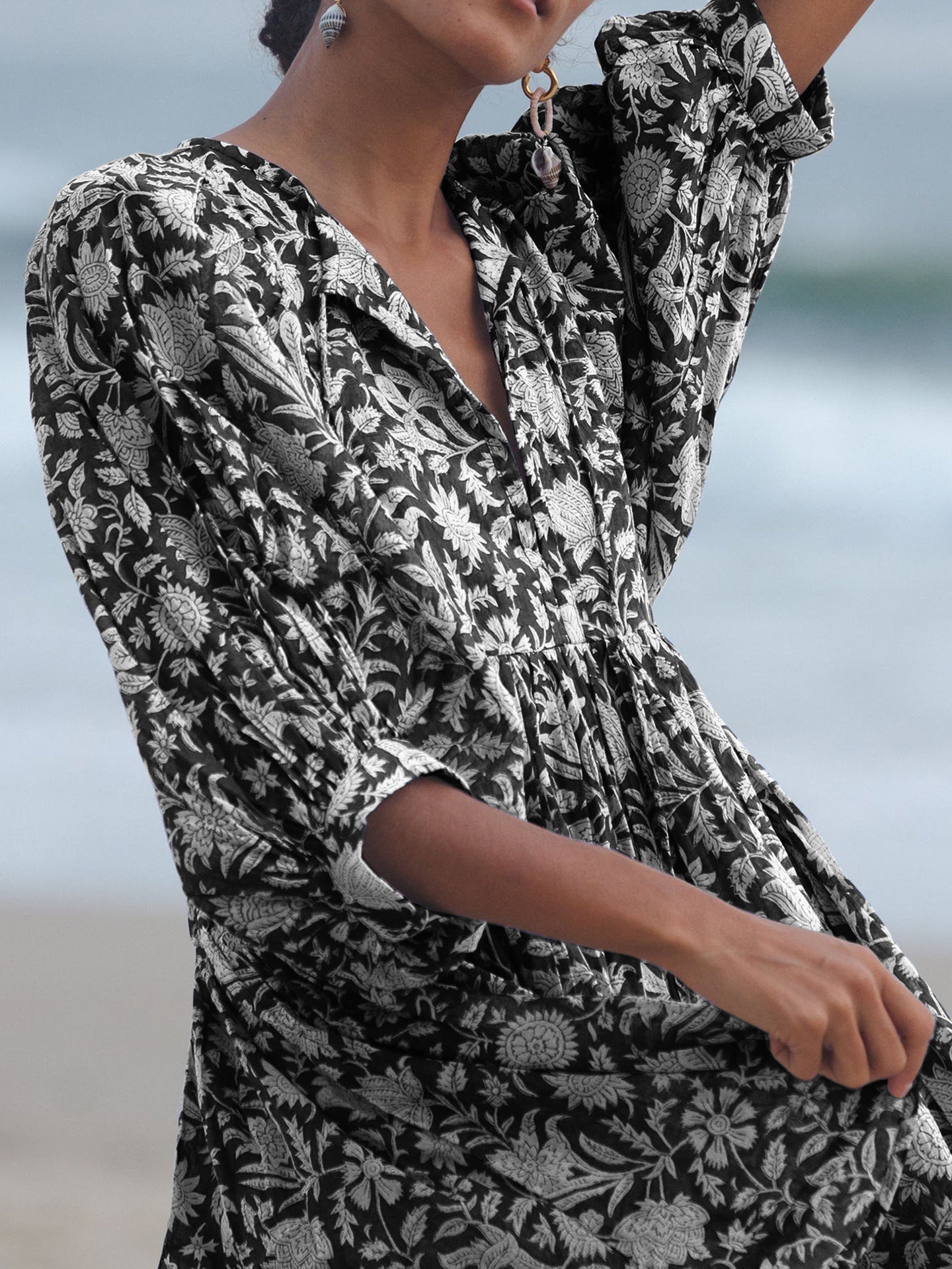 Floral Short Dress with Puff Sleeves for Effortless Style