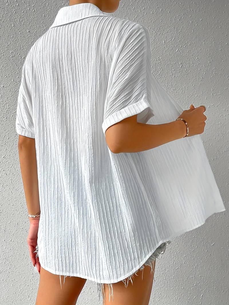 Casual Loose-Fit Summer Shirt in Hazel Color