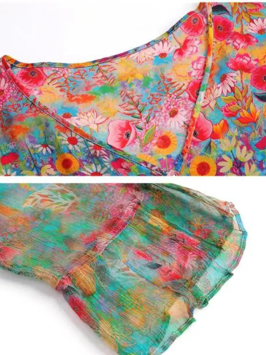 Elegant Floral Maxi Dress with Adjustable Straps and Side Pockets