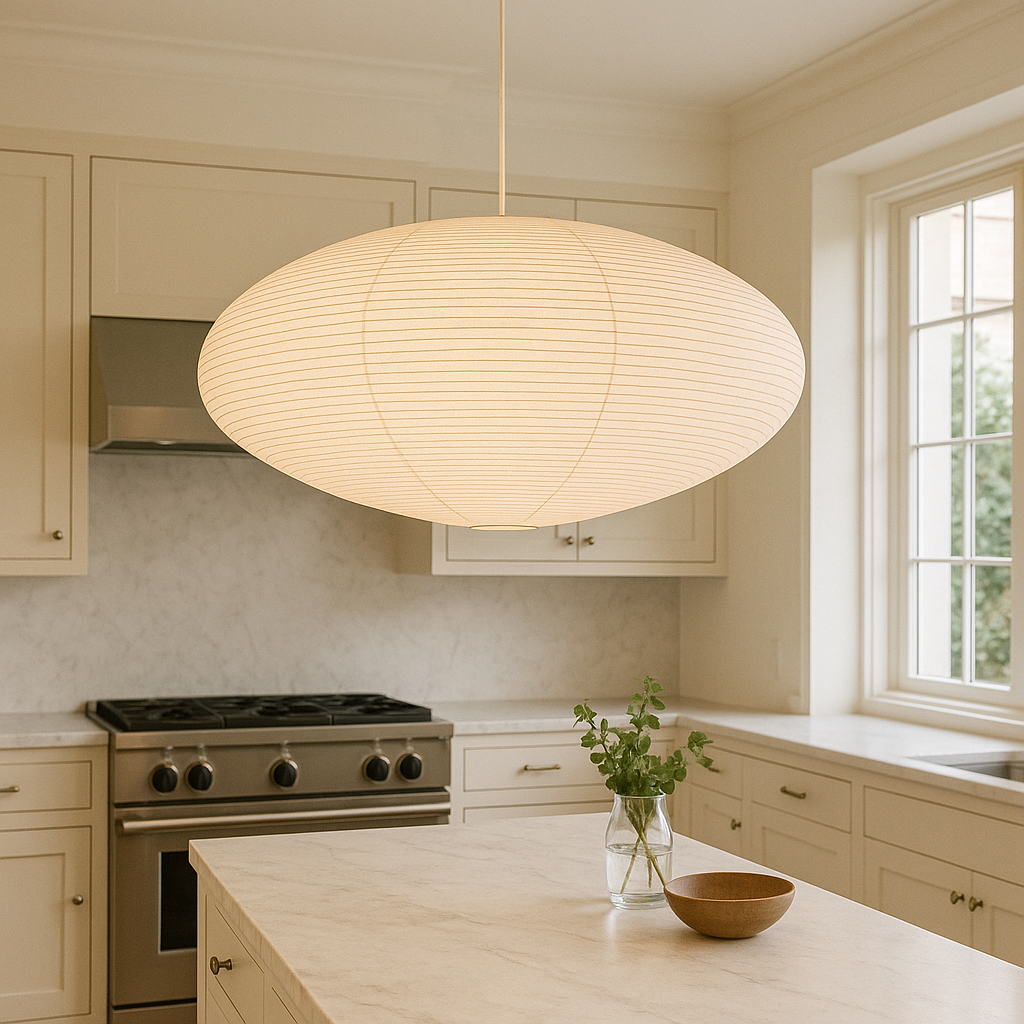 Paper Pendant Light, Minimalist Design, Ambient Glow