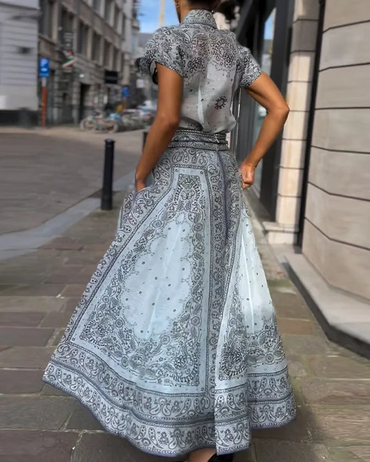 Printed Blouse and Skirt Set for Stylish Outfits