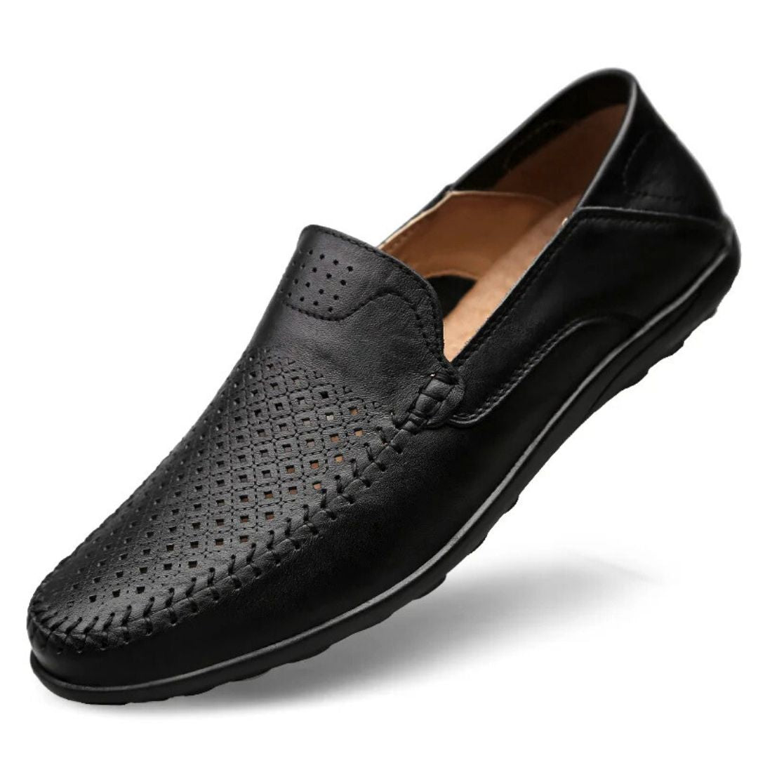 Genuine Leather Air-Flow Loafers – Breathable Comfort