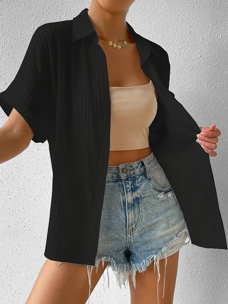 Casual Loose-Fit Summer Shirt in Hazel Color