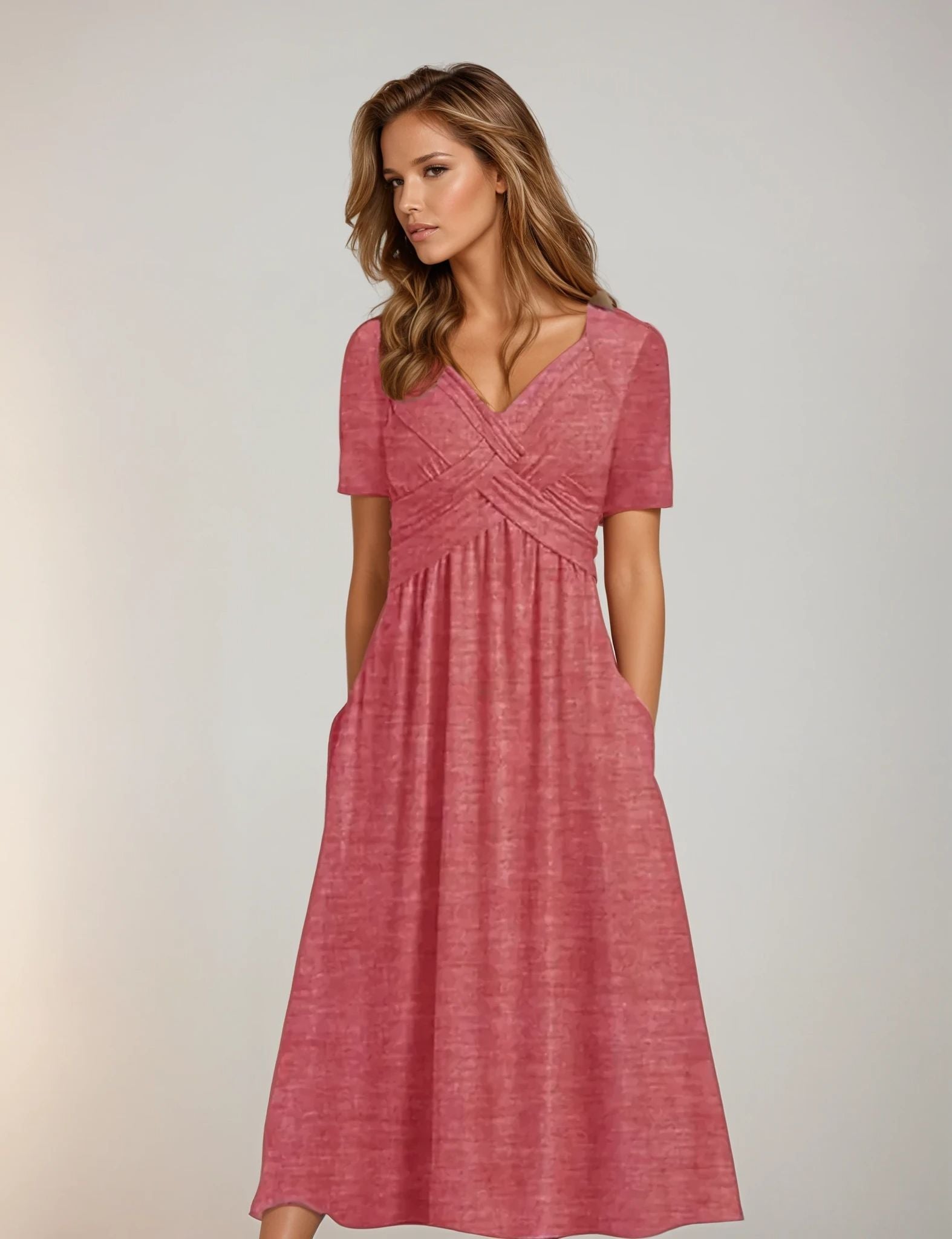Elegant Evening Dress with Flowy Design and Subtle Embellishments