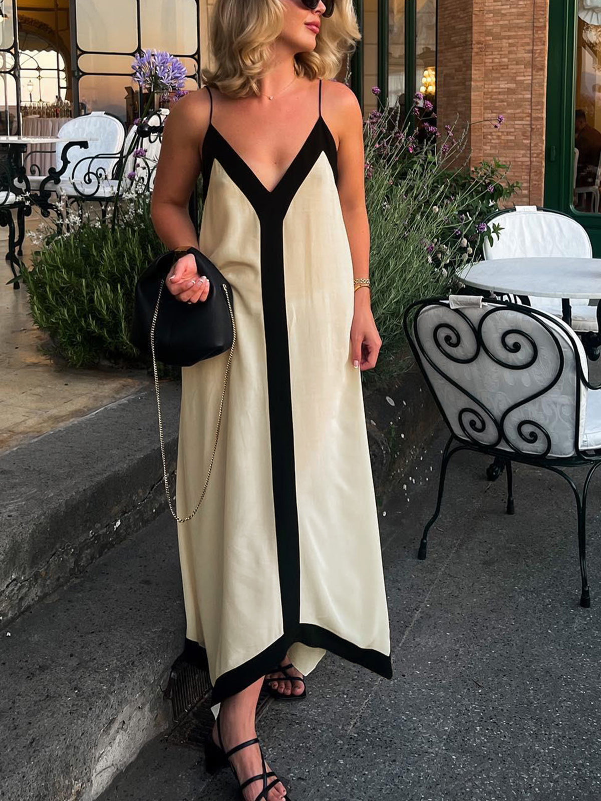 Sicily Vintage-Inspired Straight Dress with Elegant Design
