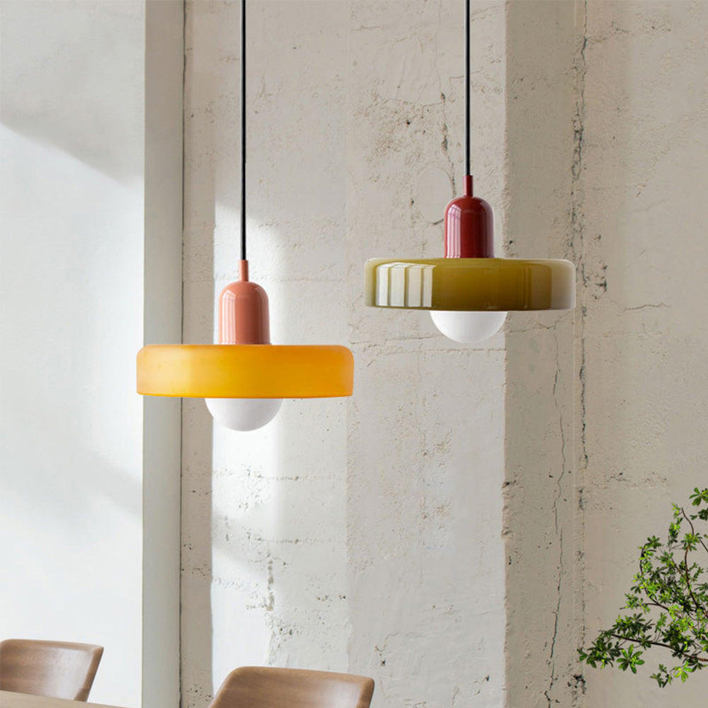 Coloured Glass Pendant Light