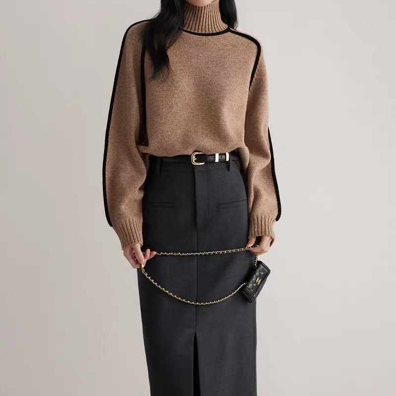 Cozy High Neck Knitted Jumper for Comfort and Style