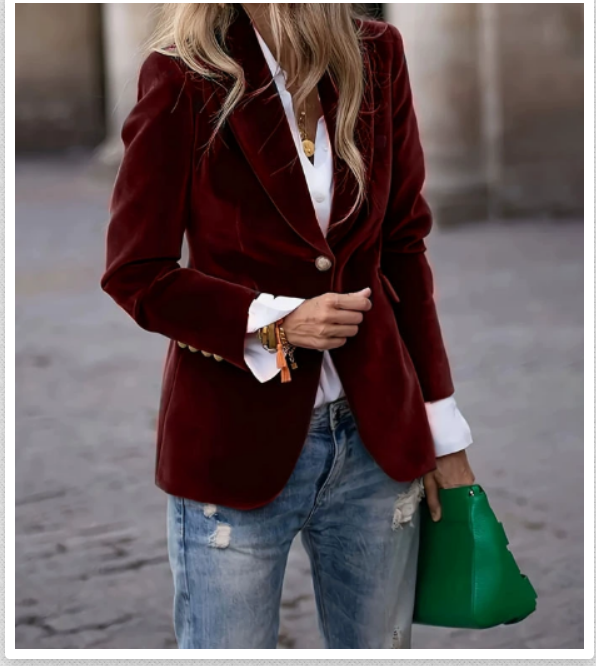 Elegant Velvet Blazer for Women – Stylish & Comfortable