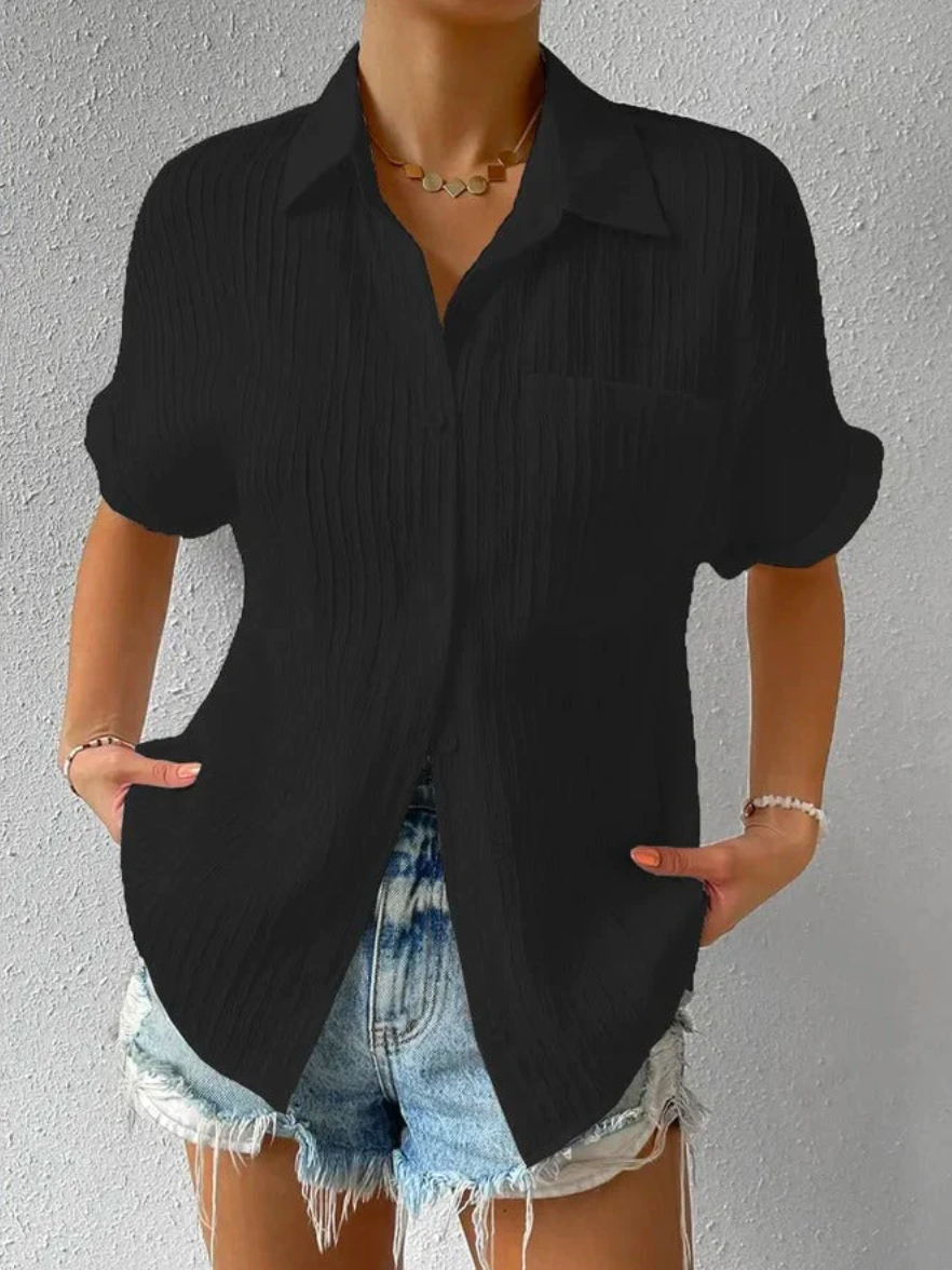 Casual Loose-Fit Summer Shirt in Hazel Color