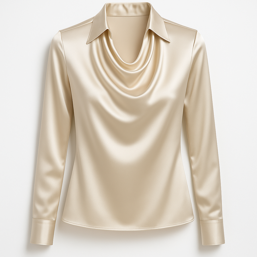 Shiny Short Sleeve Blouse - Elegant and Stylish Top