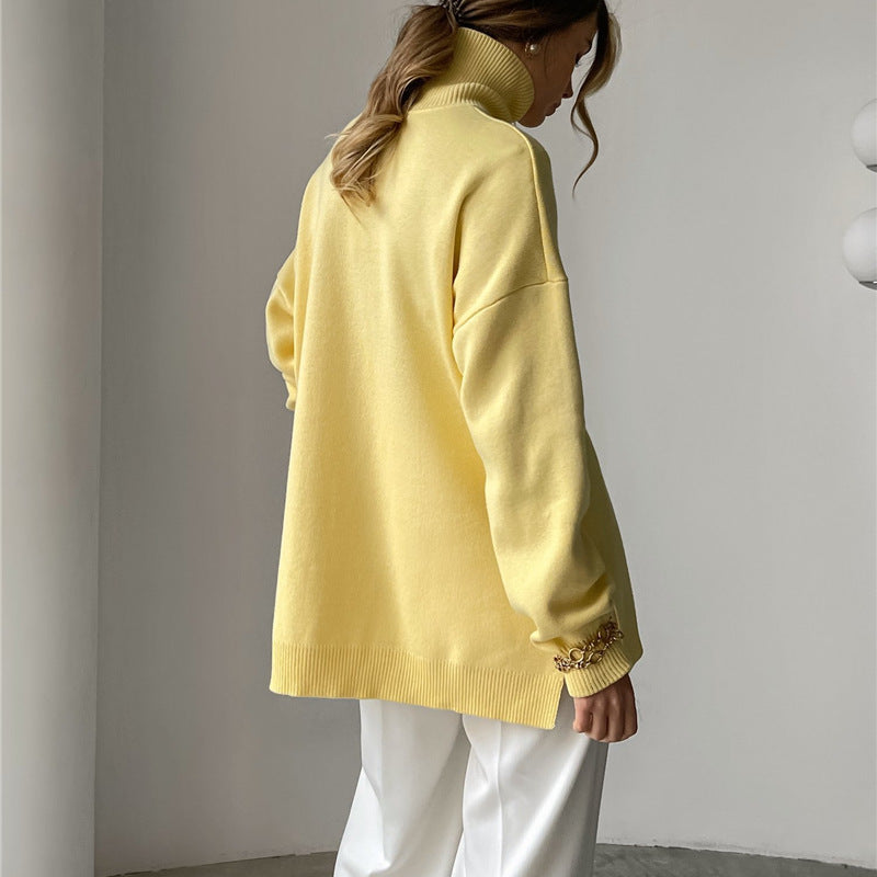 High Neck Oversized Mesh Blouse for Comfortable Style