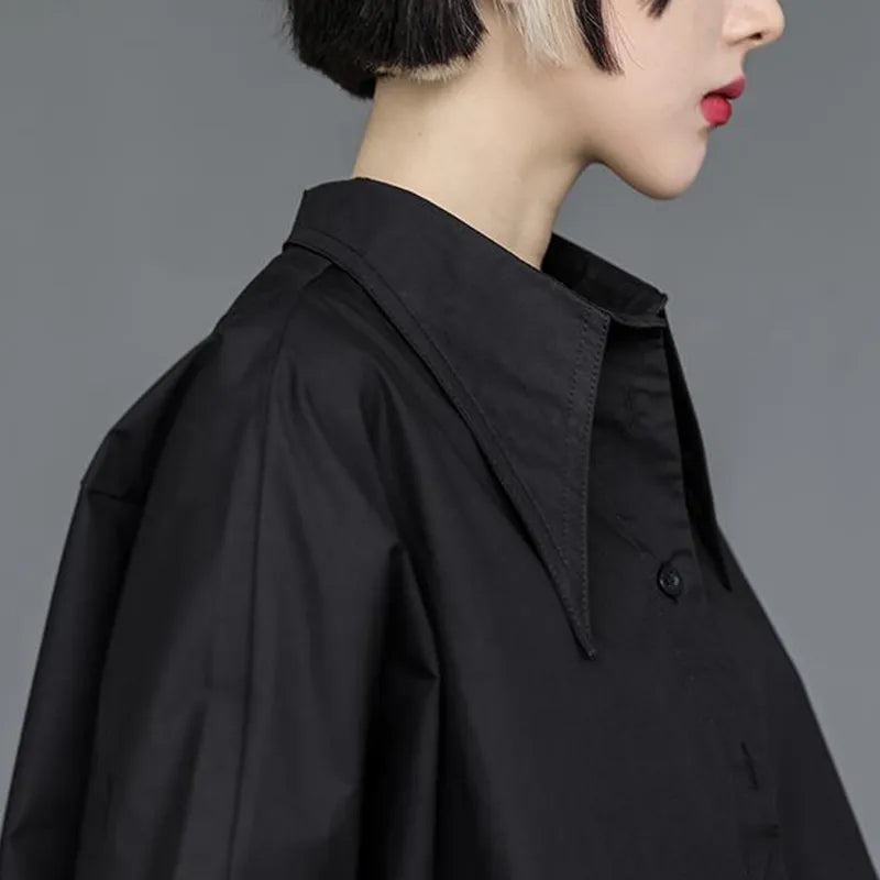 Asymmetrical Flared Sleeve Shirt in Stylish Design
