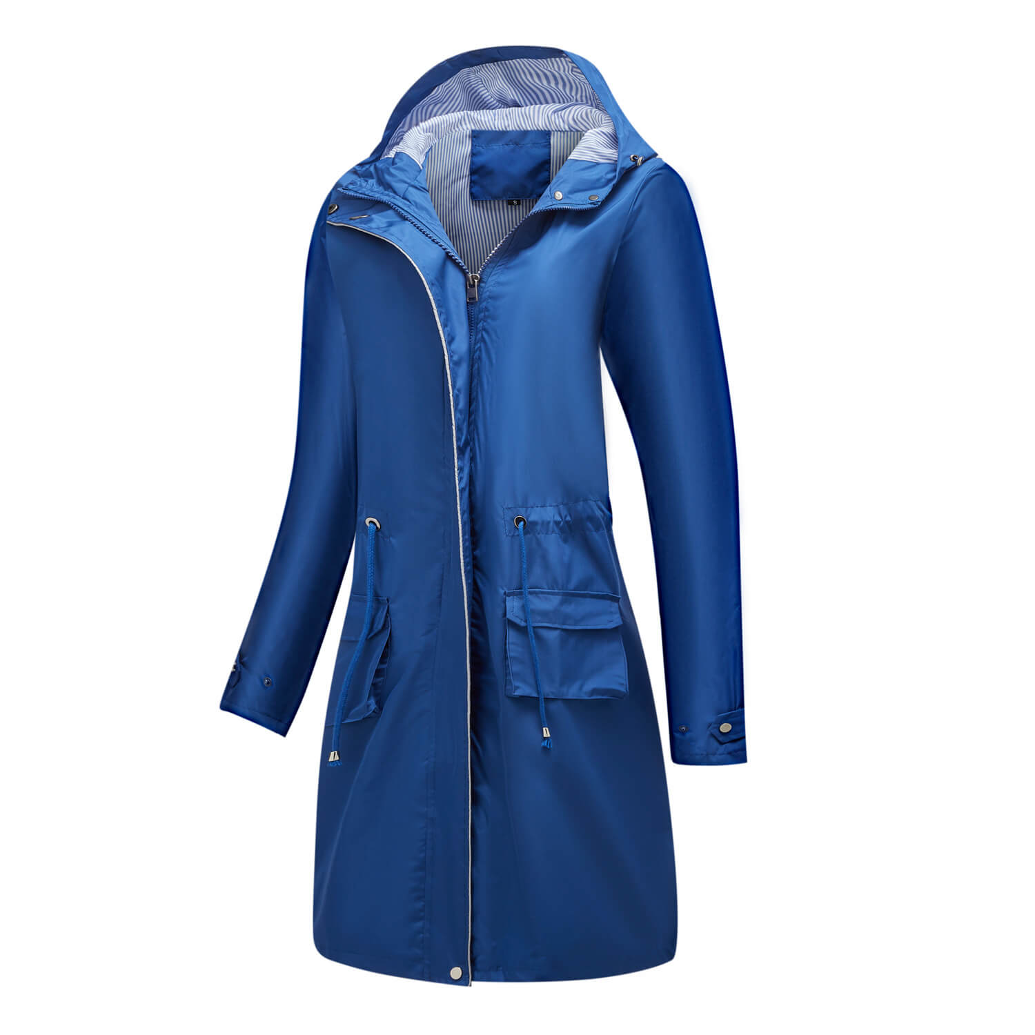 Long Hooded Coat with Pockets and Warm Fabric