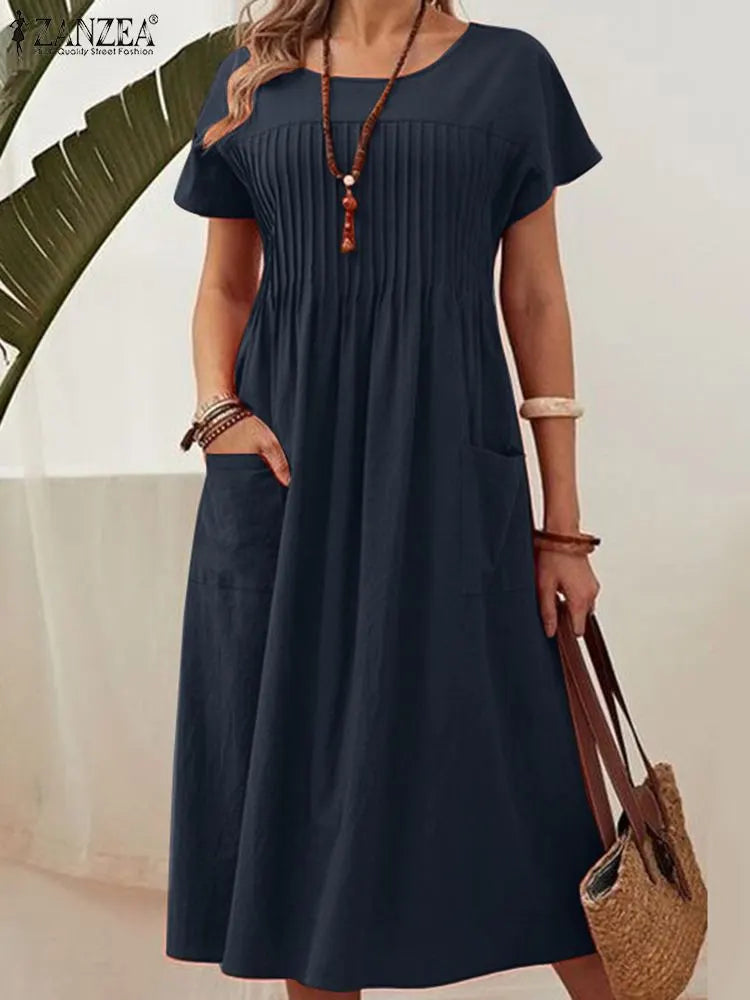 Abigail Vintage-Inspired Midi Dress with Elegant Floral Design