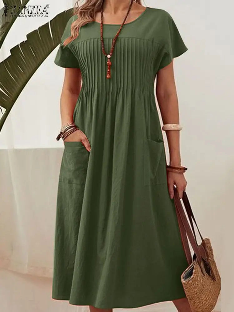 Abigail Vintage-Inspired Midi Dress with Elegant Floral Design