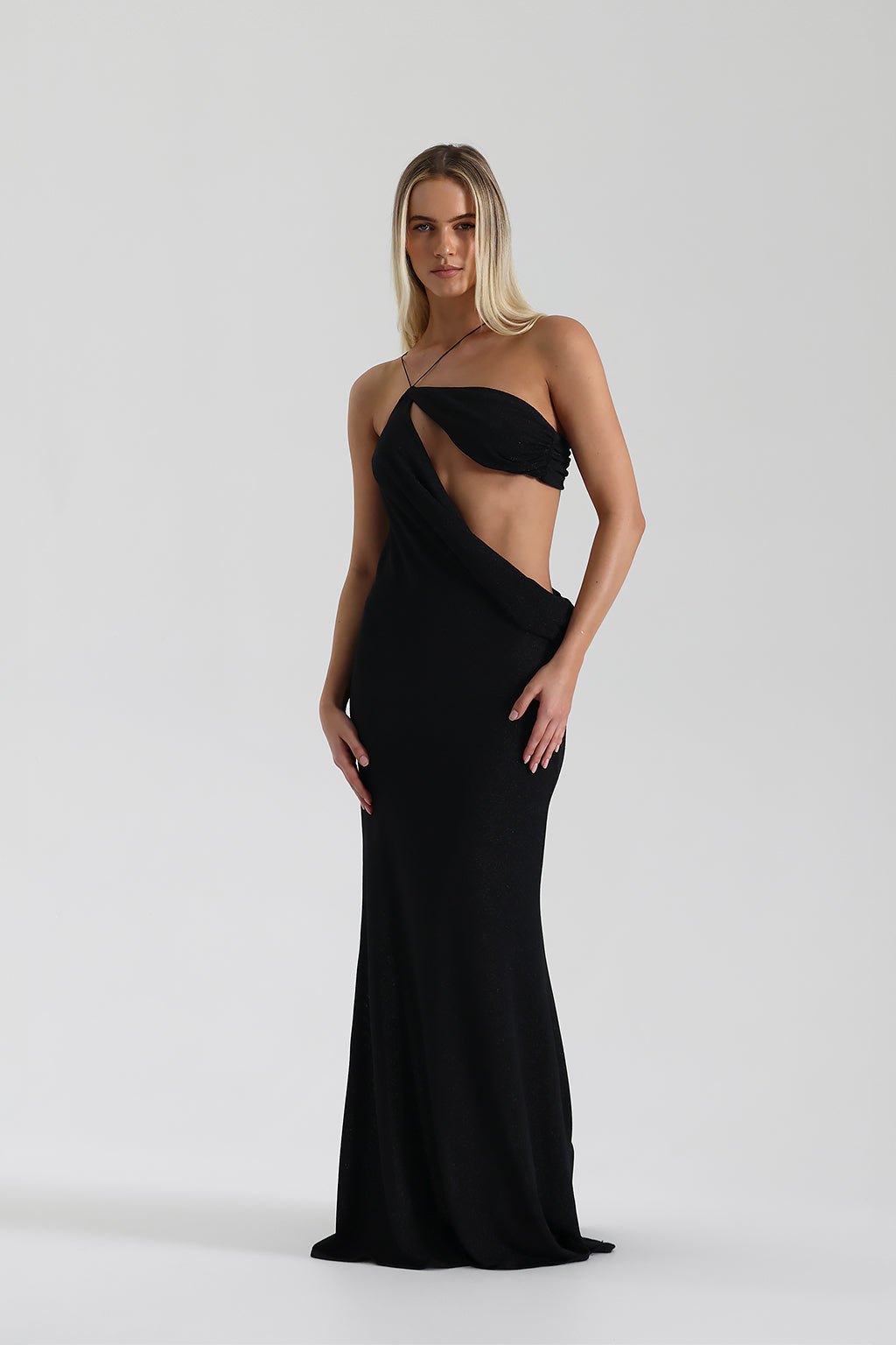Draped Maxi Dress for Women - Elegant and Flowy Design