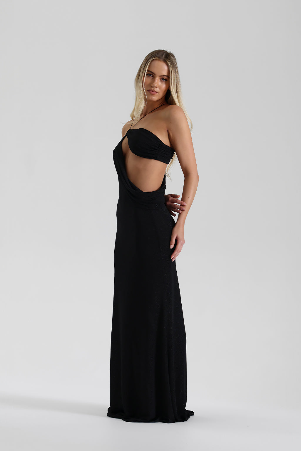 Draped Maxi Dress for Women - Elegant and Flowy Design
