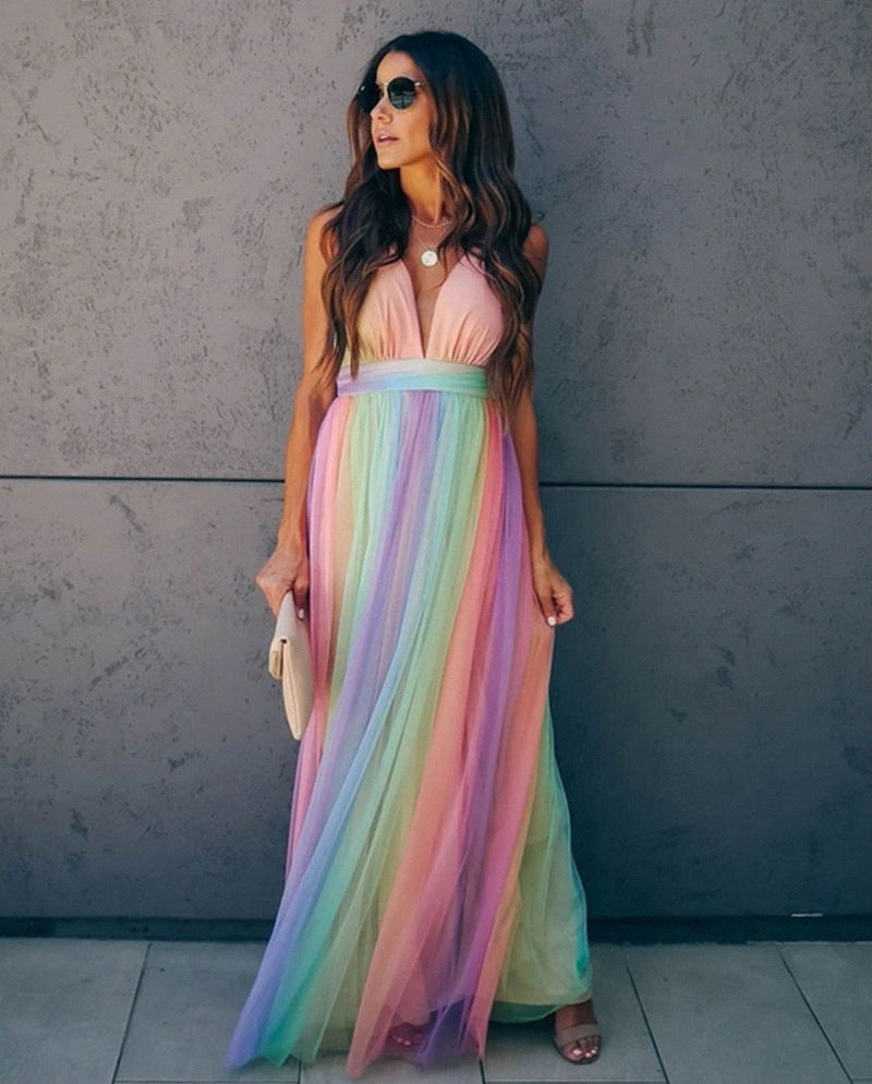 Elegant Long V-Neck Dress for Effortless Style
