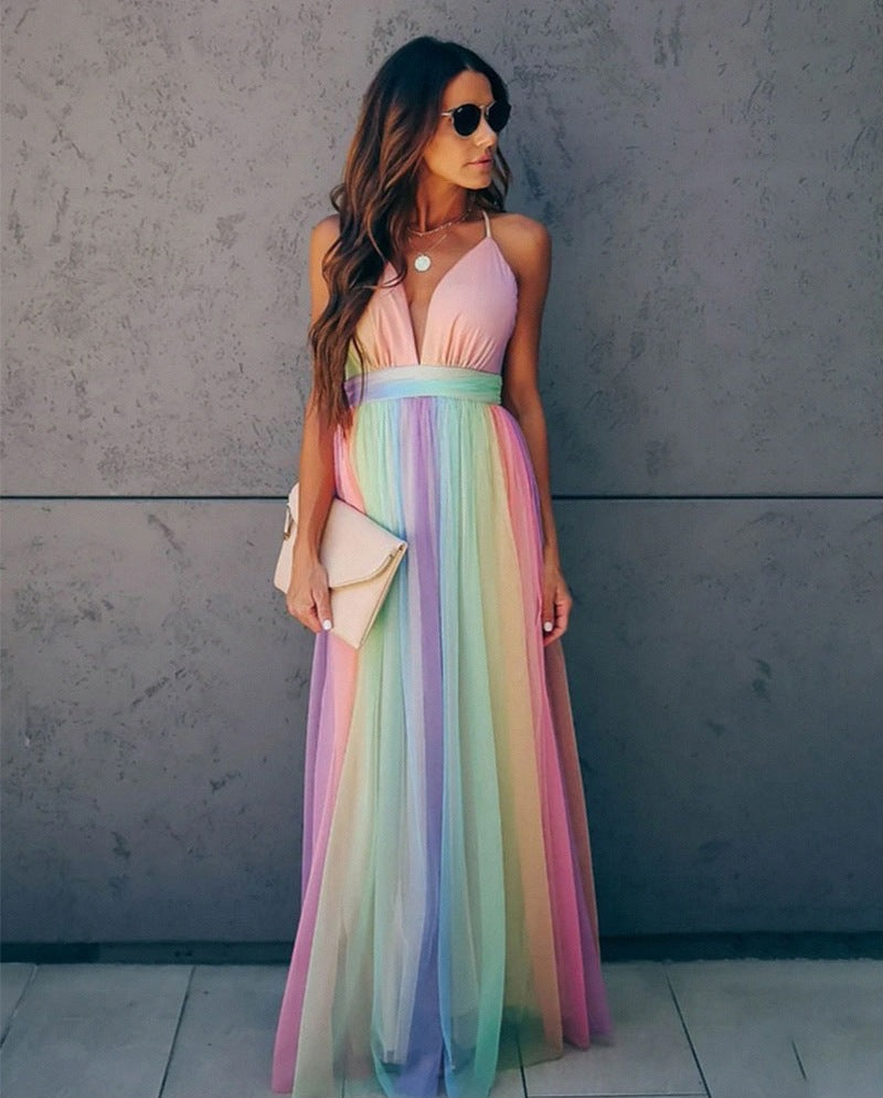 Elegant Long V-Neck Dress for Effortless Style