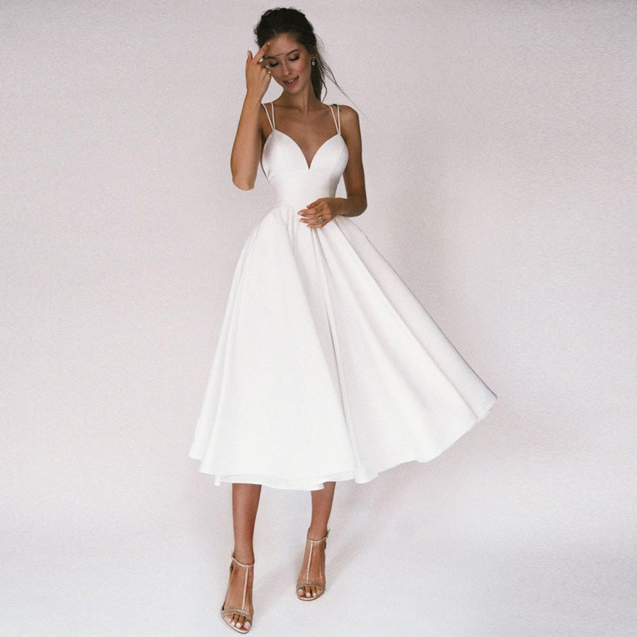 V-Neck Fluid Dress for Effortless Style and Comfort