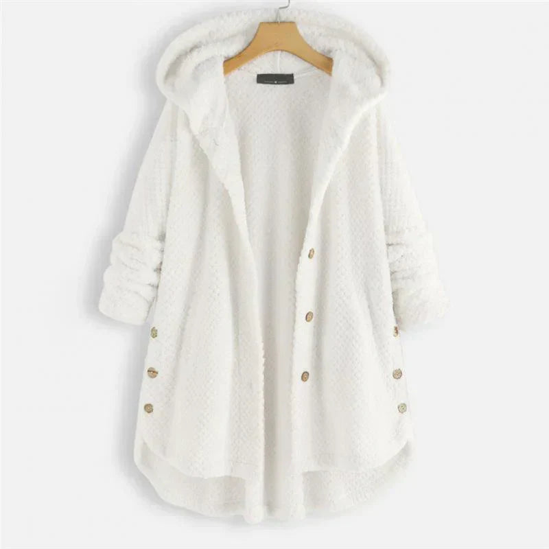 Chic Ribbed Coat with Elegant Hood