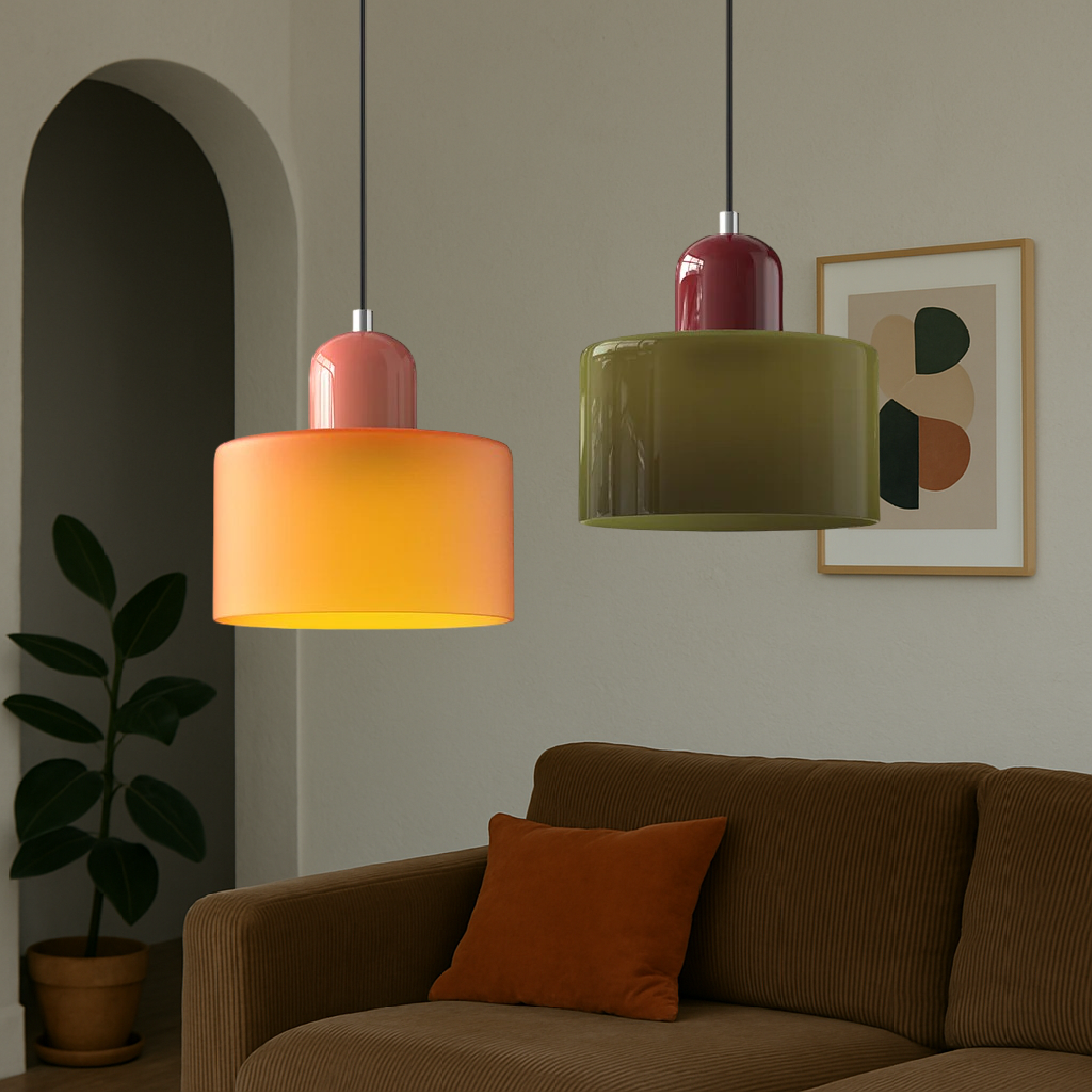 Bauhaus-Style Pendant Light, Geometric Ceiling Lamp