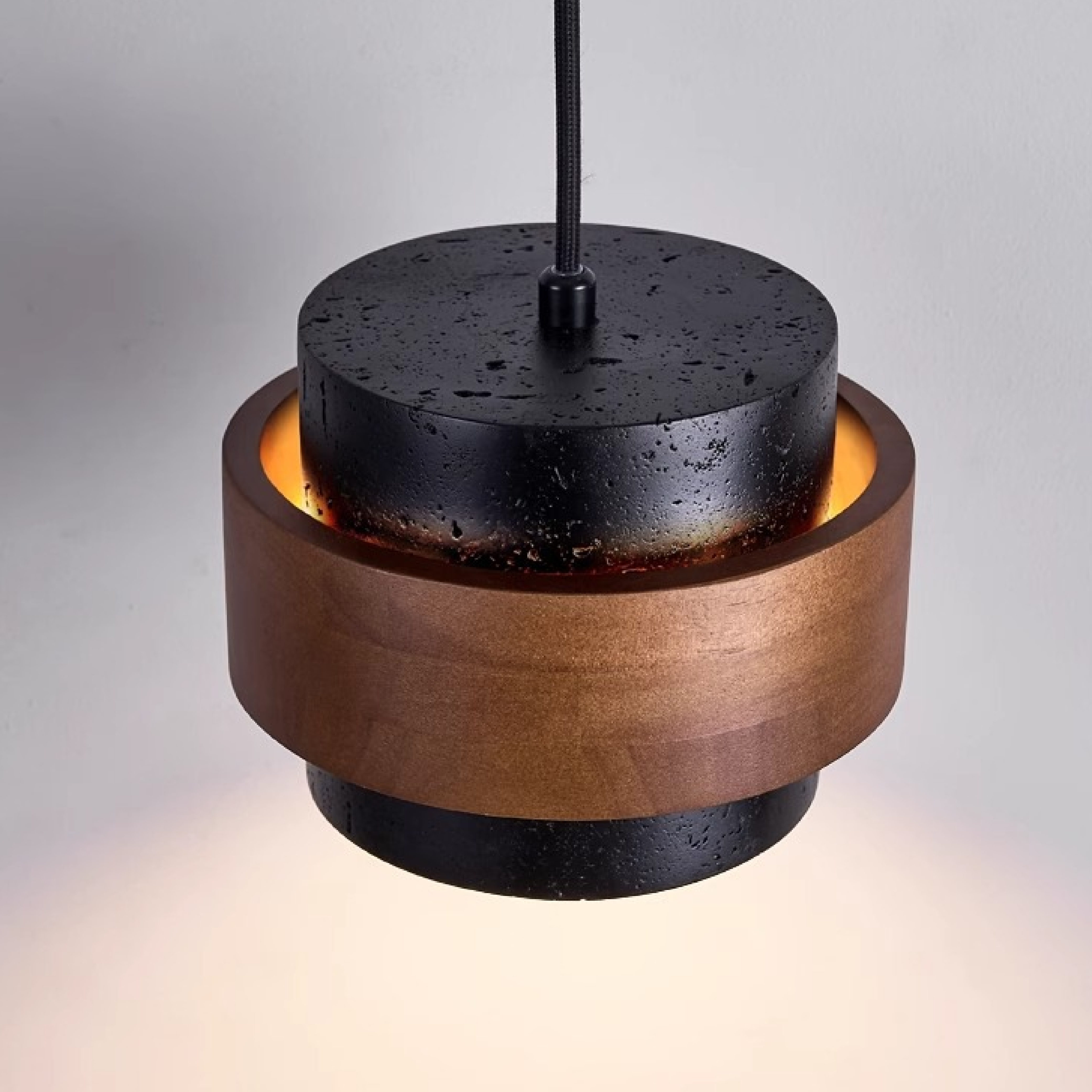 Black Travertine Pendant Light Fixture