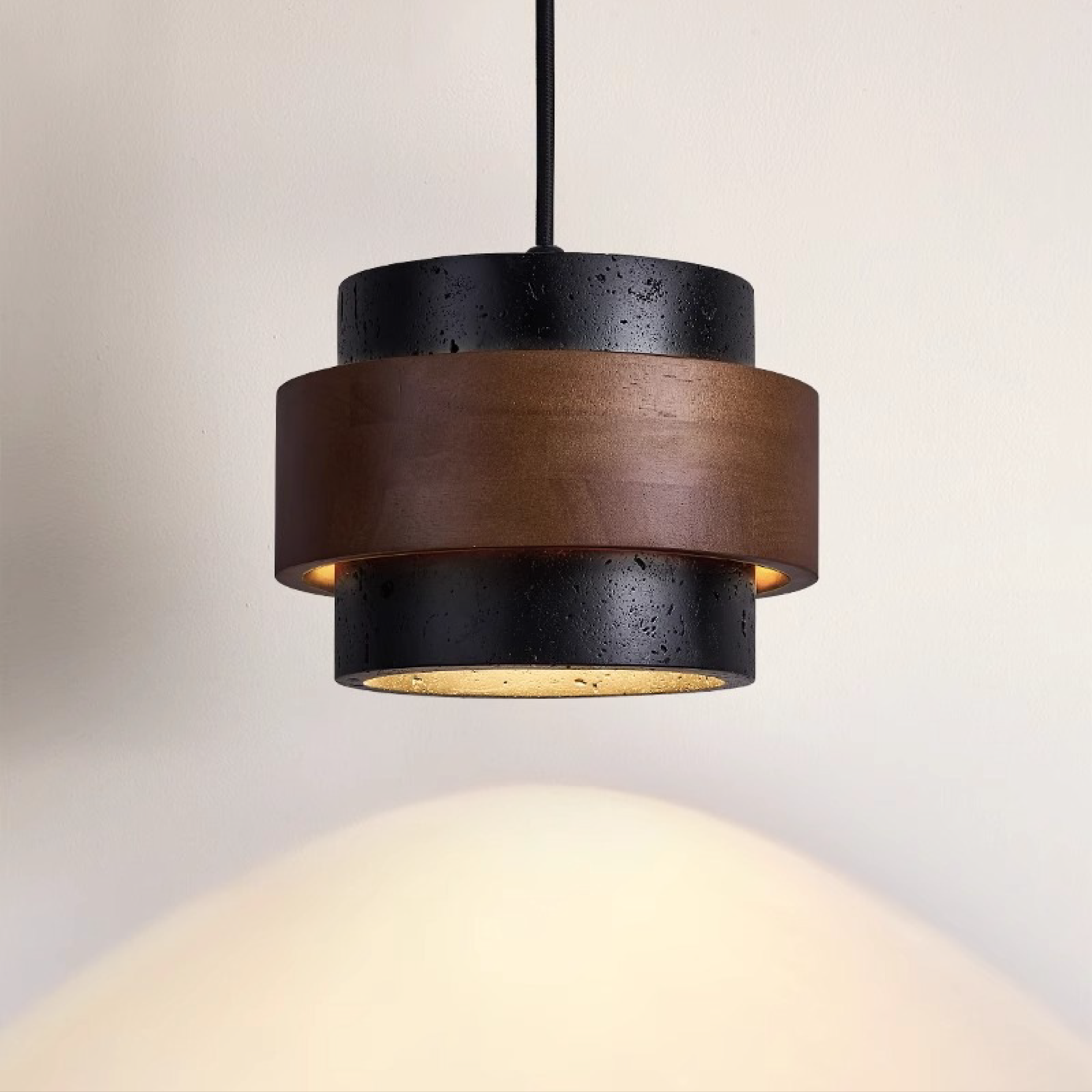 Black Travertine Pendant Light Fixture