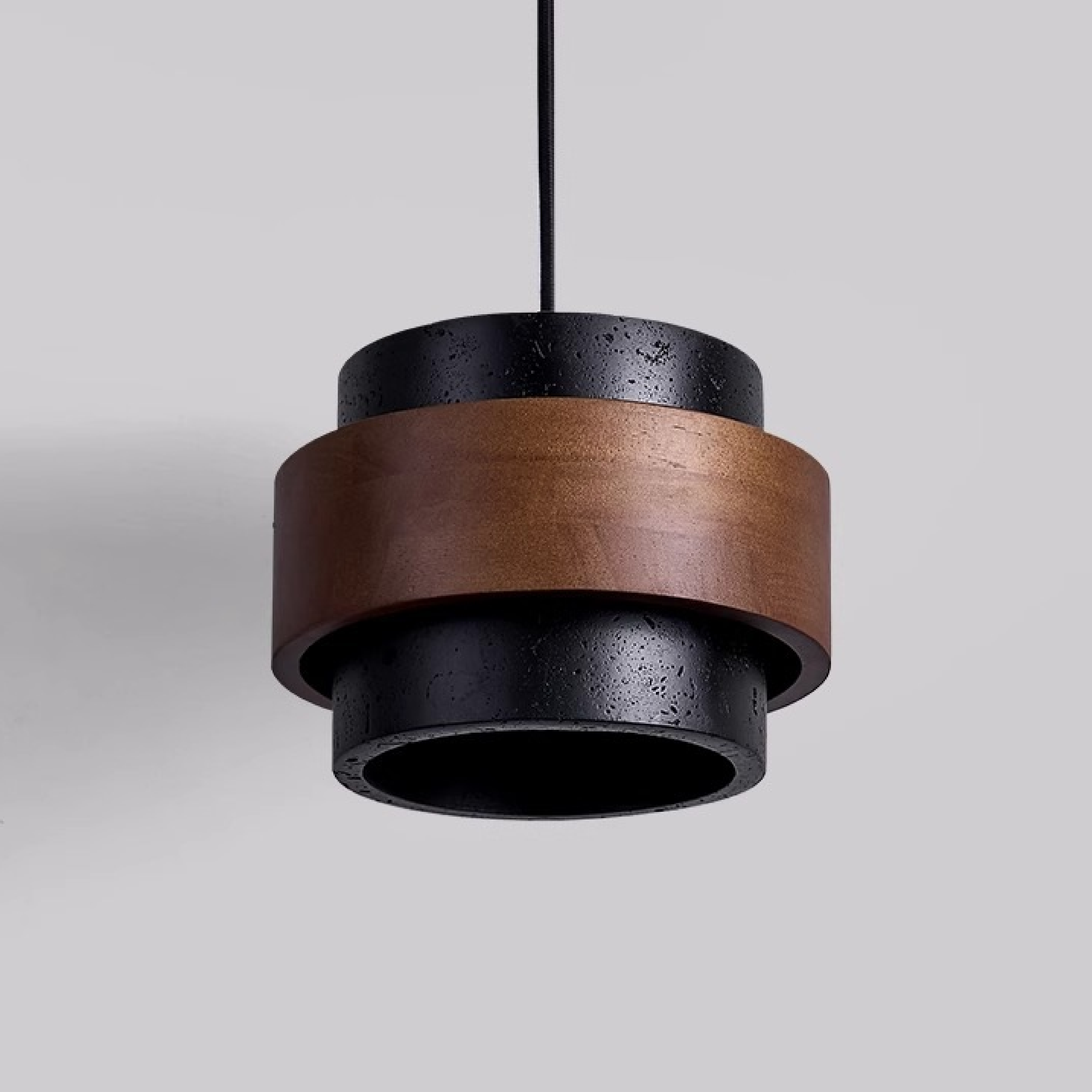 Black Travertine Pendant Light Fixture