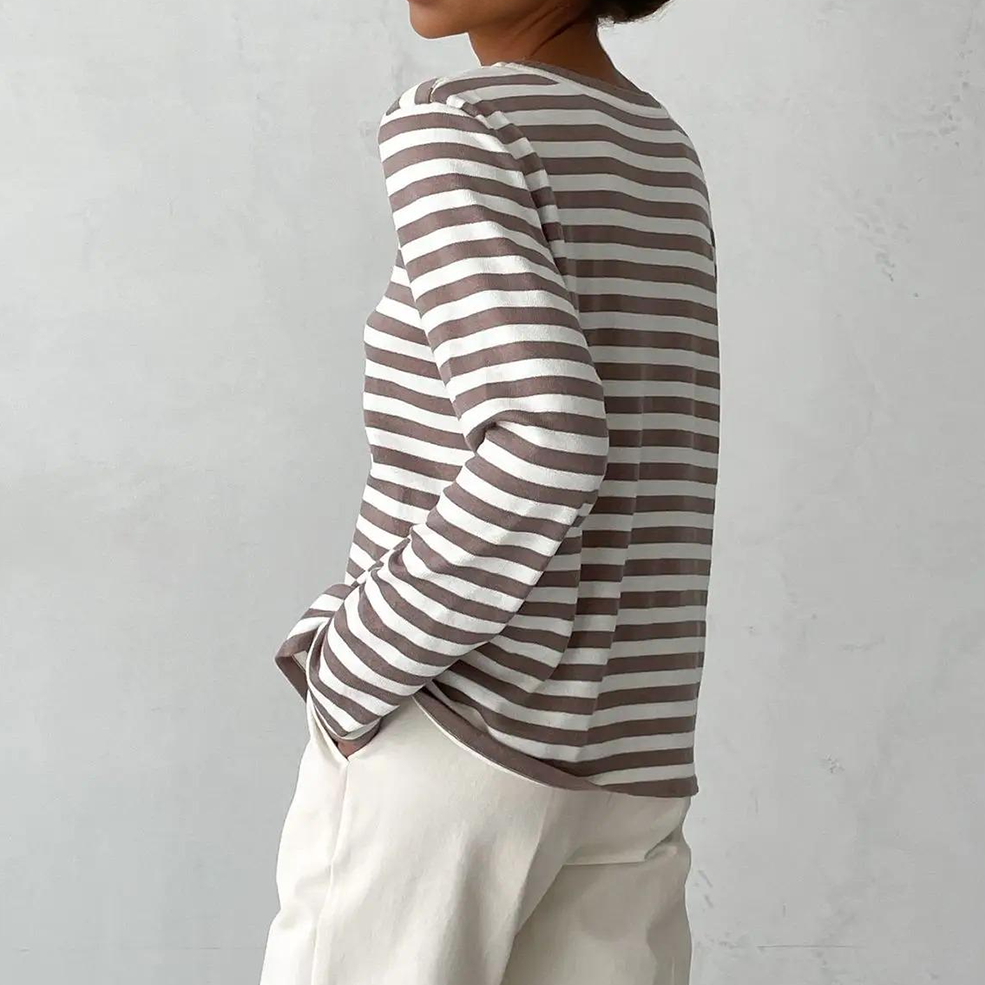 Women's Striped Long Sleeve Top for Everyday Wear
