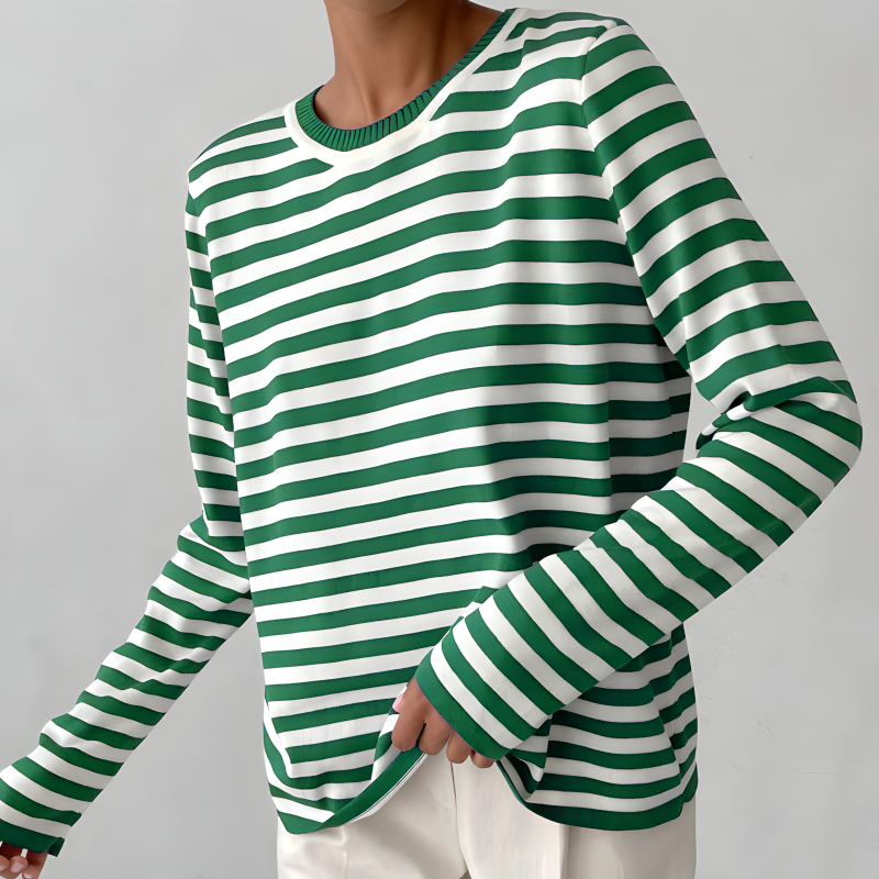Women's Striped Long Sleeve Top for Everyday Wear